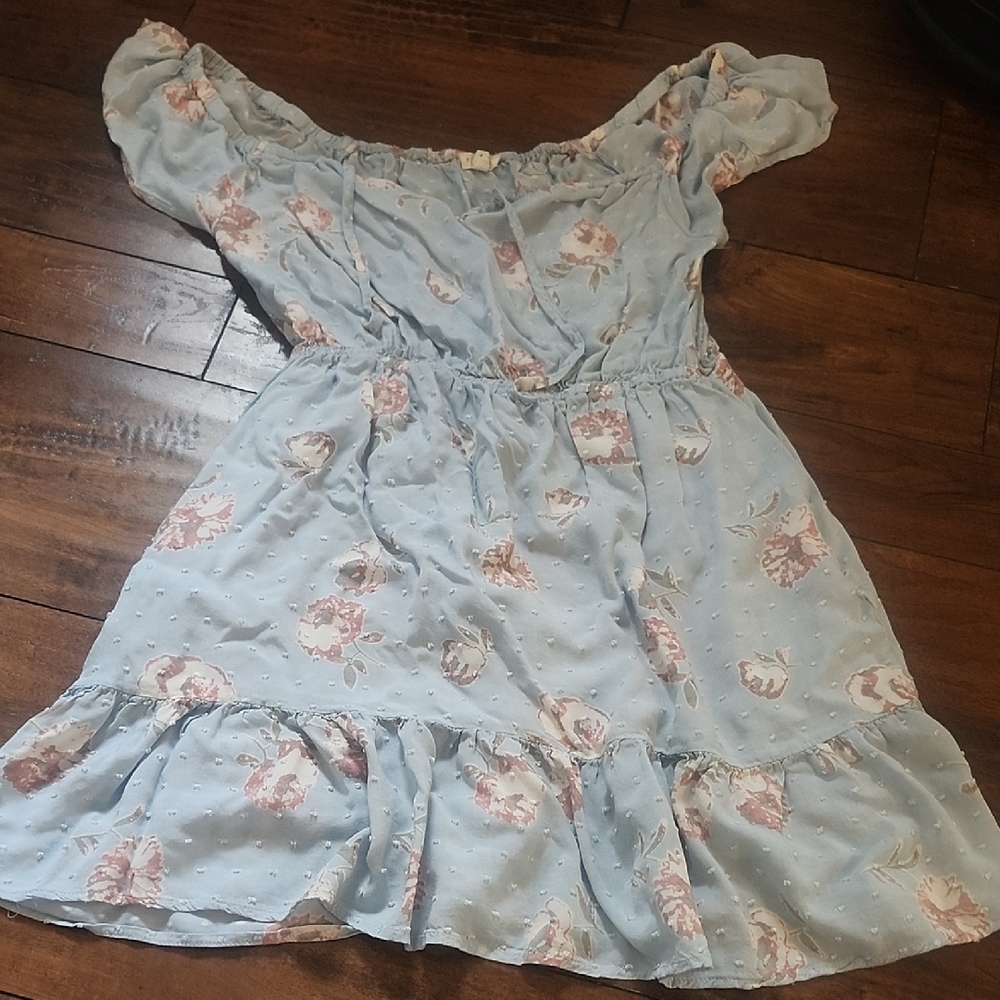Promesa Size Medium Light Blue Floral Dress